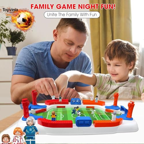 Soccer Board Game for Kids, Mini Football Table Game with 12 Player Figures, 3 Soccer Balls & Goal Bell, Foosball Board Game for 3 4 5 6 7 8 9 10 11 12 Year Old Boys and Girls