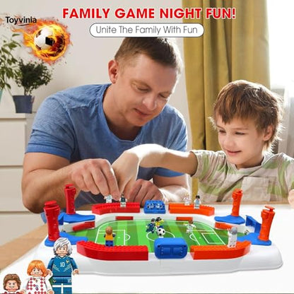 Soccer Board Game for Kids, Mini Football Table Game with 12 Player Figures, 3 Soccer Balls & Goal Bell, Foosball Board Game for 3 4 5 6 7 8 9 10 11 12 Year Old Boys and Girls
