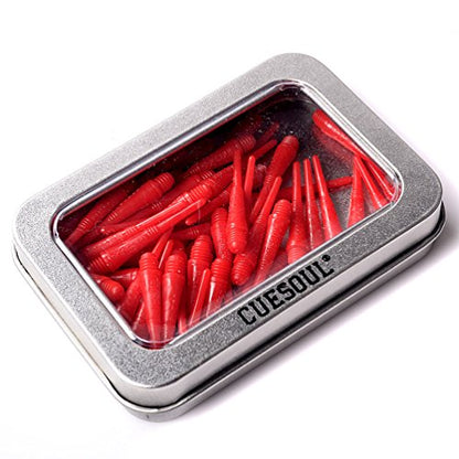 CUESOUL 100 Pieces Soft Tip Points for Soft Tip Darts - color: Red