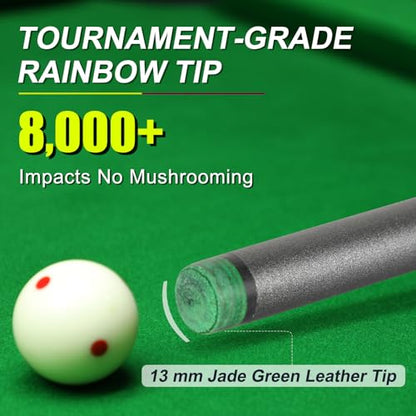 Fiberglass Pool Cue Stick 19-21 oz, 58 inch Billiard cue for Professional Adult Player - color: Silver T4