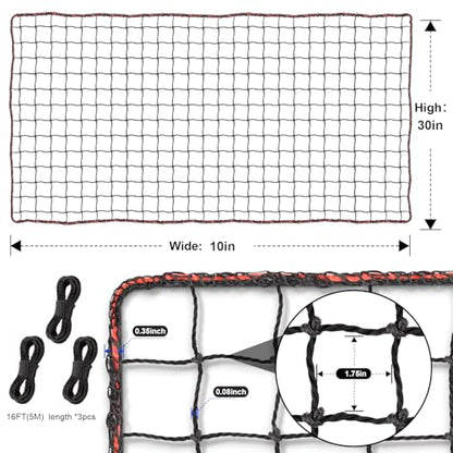 BaseGoal Baseball & Softball Backstop Nets, Heavy Duty Sports Practice Nets, Sports Netting Barrier,DIY Ball Net,Hitting Net for Baseball, Hockey, Soccer, LAX and More - size: 10x30ft
