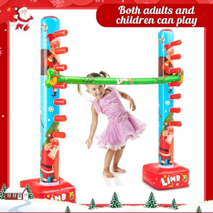Threan 60 Inch Christmas Inflatable Limbo Xmas Party Game Limbo for Holiday Adults Fun Stick Toys for Christmas Birthday Indoor Outdoor Party Games Picnic Pool - style: Christmas