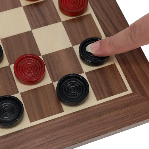 WE Games Old School Wooden Checkers Set Red and Black Pieces – 12 Inch Classic Board Game for Strategy Play, Gatherings, and Game Nights