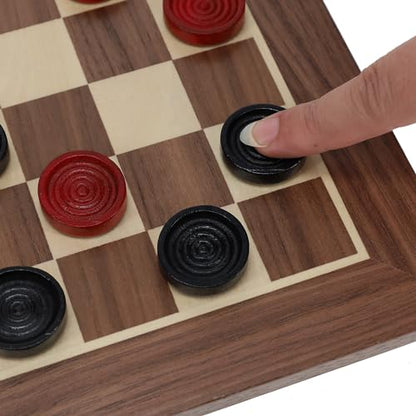 WE Games Old School Wooden Checkers Set Red and Black Pieces – 12 Inch Classic Board Game for Strategy Play, Gatherings, and Game Nights