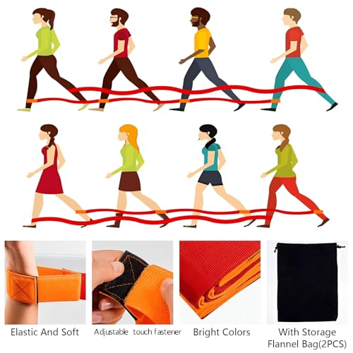 2 Sets 4 Legged Race Bands for Kids Field Day Team Building Games for Work Birthday Holiday Party Outdoor Activities for Adults Boys Girls Group Fun Games