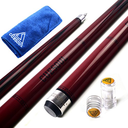 CUESOUL SOOCOO Series 58" 19oz Maple Pool Cue - color: Red, size: 12.75mm