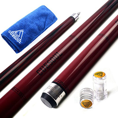 CUESOUL SOOCOO Series 58" 19oz Maple Pool Cue - color: Red, size: 12.75mm