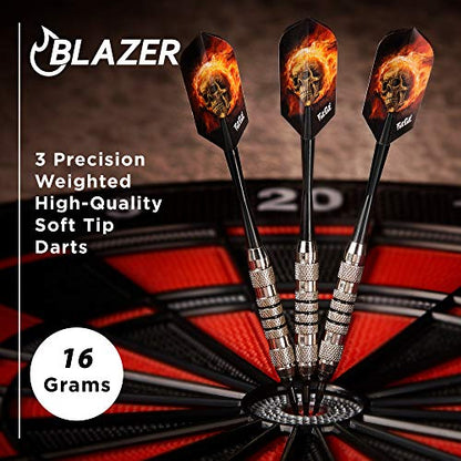 Fat Cat by GLD Products Blazer Soft Tip Darts with Storage/Travel Case, 16 Grams, Gold
