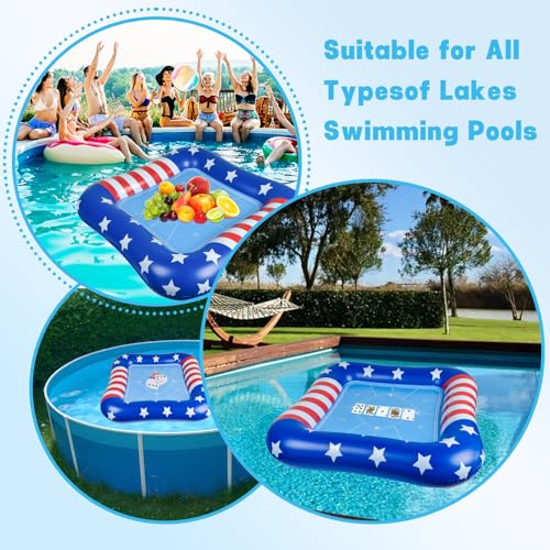 succulentlovers Large Inflatable Card Table for Pool with Waterproof Playing Cards - 41 Inches Waterproof Playing Cards for Pool Floating Games Table for Pools Summer Party Outdoor Beach Party