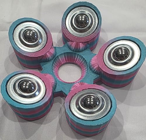 Bowling Ball Spinner - color: Teal and Magenta