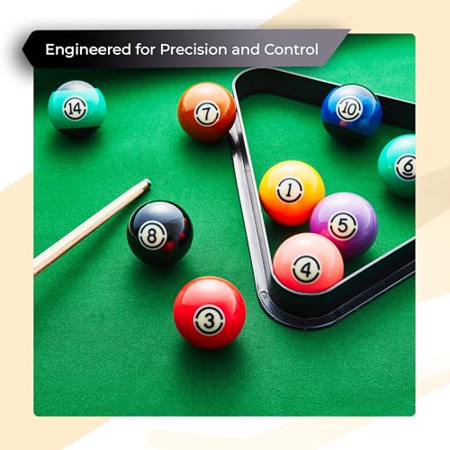 Cue-King Pool Balls Black Edition, Billiard Balls, Grade AA+ 2-1/4" Regulation Size Set with Pro Dotted Cue Ball, Pool Table Balls, Billiard Balls Set, Pool Ball Set, Bolas De Billar