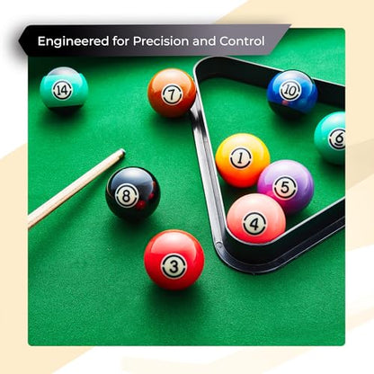 Cue-King Pool Balls Black Edition, Billiard Balls, Grade AA+ 2-1/4" Regulation Size Set with Pro Dotted Cue Ball, Pool Table Balls, Billiard Balls Set, Pool Ball Set, Bolas De Billar