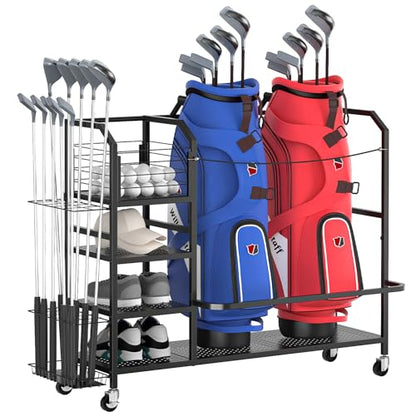 Golf Bag Storage, Big Capacity Golf Bag Organizer for Golf Bag and Equipment Accessories, Golf Organizer for Garage, Home or Club,Extra Storag
