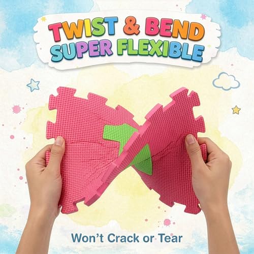 Hopscotch Playmat Foam Interlocking Puzzle Floor Mat - 10 Large Number Tiles (12" by 12" Square Blocks)