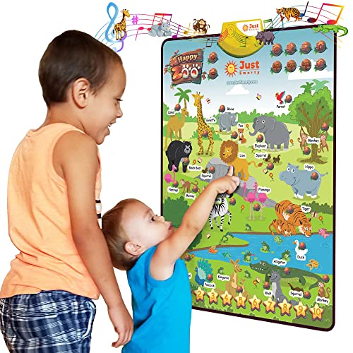 Just Smarty Zoo Animals Toddler Learning Toys Ages 3-6 | Sounds, Counting & Memory Games | Learning Resources Animals for Kids | Animal Facts Game | Toddler Learning Activities - style: Happy Zoo