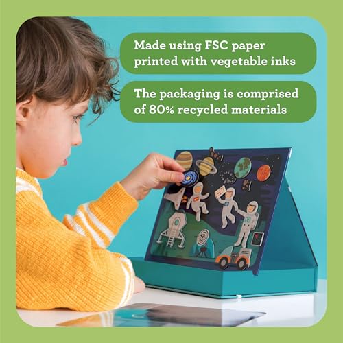 Petit Collage: Animal Friends Magnetic Game Board with Mix & Match, Ideal for Ages 3+, Includes Mag Play Scene Treehouse Party, 74 Count - color: Mag Play Scene Treehouse Party