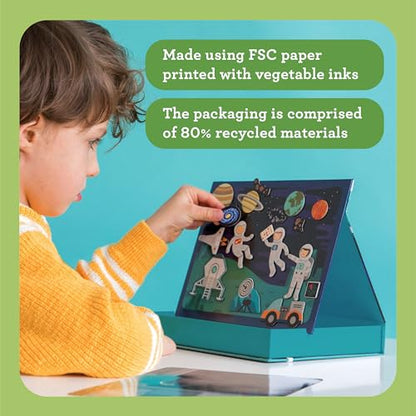 Petit Collage: Animal Friends Magnetic Game Board with Mix & Match, Ideal for Ages 3+, Includes Mag Play Scene Treehouse Party, 74 Count - color: Mag Play Scene Treehouse Party