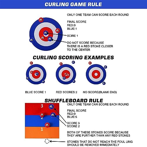 3 in 1 Tabletop Shuffleboard, Mini Curling and Bowling Game Set, Portable Family Game for Adults and Kids Indoors and Outdoors Table Top Games