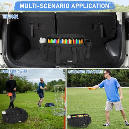 Disc Golf Storage Bag Durable Large Capacity with Dividers and Multi Side Pockets, Black - style: 14.5 X 10.2 X 10.2 Inch