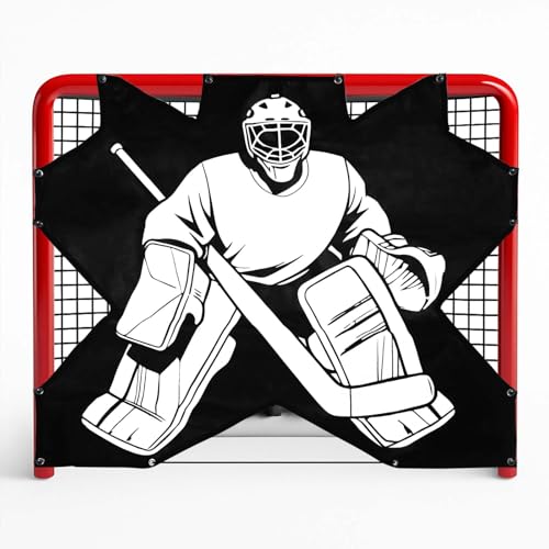 Doublehorse Ice Hockey Training Target: Durable Quick Install PVC Goalie for Shotting Accuracy Skill Development Suit Indoor Outdoor All Weather - for Youth Adults with 7 Hole - 1 Piece