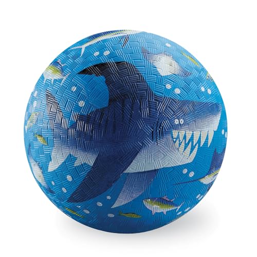 Crocodile Creek Playground Ball - Durable Rubber Ball for Kids Ages 3 and Up - Bouncy Inflatable Ball for Kickball, Indoor Games, and Outdoor Sports - PVC-Free - color: Shark Reef, size: 5 Inch