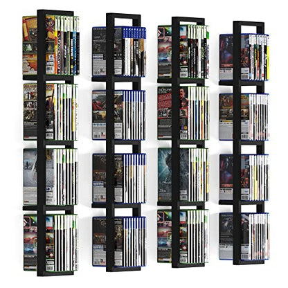 You Have Space Black Floating Shelves for Wall, 34 Inch Video Games, CD, DVD Storage Shelves, Metal Cube Storage Shelf Set of 4