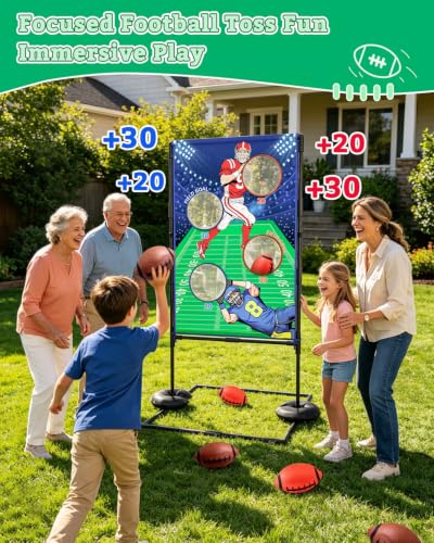 Inflatable Football Toss Game Set,Includes 6 Footballs,Indoor/Outdoor