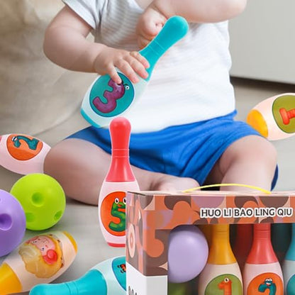 Bowling Game Set Toy for Preschooler Learning Fun Hand Eye Coordination Set for Family Party Gathering Toy - size: Medium