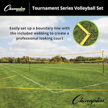Champion Sports Outdoor Game Sets – Volleyball, Badminton, Tetherball, Bocce & Croquet - style: Volleyball