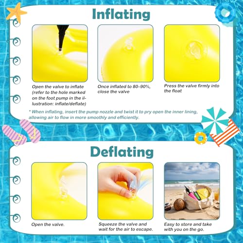 Cyfie Inflatable Floating Pool Toss Game for Teens、Adults, Yellow Tic-Tac-Toe Water Game Set with 10 Balls, Summer Swimming Pool Toy for Family Backyard Party、Beach、Lake Games、Vacation - color: Yellow