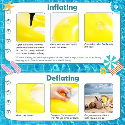 Cyfie Inflatable Floating Pool Toss Game for Teens、Adults, Yellow Tic-Tac-Toe Water Game Set with 10 Balls, Summer Swimming Pool Toy for Family Backyard Party、Beach、Lake Games、Vacation - color: Yellow