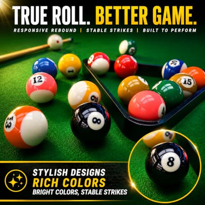 HMQQ Billiard Balls Set 2-1/4" Regulation Size Pool Table Balls for Replacement (16 Resin Balls) - style: 5A 2-1/4" pool ball