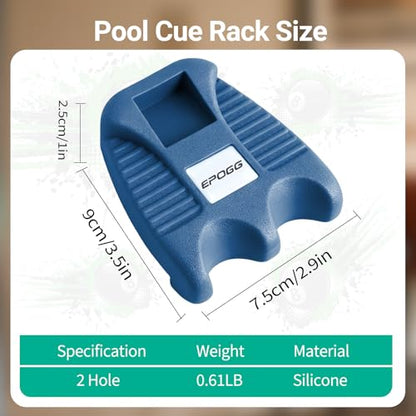 Cue Rack, Portable Weighted Billiard Cue Holder with Chalk Holder, Blue (2 Holes) - style: 2 Holes-Blue