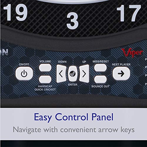 Viper Ion Illuminated Electronic Dartboard, 15.5 in Regulation Target, LED Segments, 48 Games, 8 Players, 6 Darts Included
