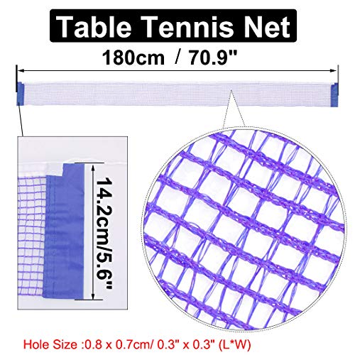 uxcell® Nylon Replacement Table Pingpong Sports Tennis Mesh Net w Pull String Blue