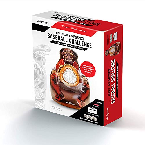 GoSports Inflataman Baseball Toss Challenge - Inflatable Catcher Strike Zone Pitching Game