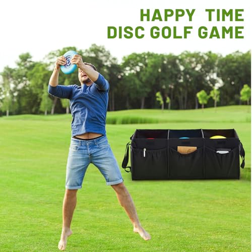 Disc Golf Storage Bag Large Capacity, Each Bag Holds 80 Discs, with Lid and Dividers, Disc Golf Organizer for Professionals, with Handle and Multi Side Pockets - style: 25x15x10inch