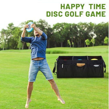 Disc Golf Storage Bag Large Capacity, Each Bag Holds 80 Discs, with Lid and Dividers, Disc Golf Organizer for Professionals, with Handle and Multi Side Pockets - style: 25x15x10inch