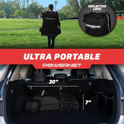 PowerNet Carli Lloyd 6 Seater Team Bench, Backpack Style Carry Bag Included, Ultra Portable, Great for Teams, Soccer Basketball Football Practice and Games - color: Black
