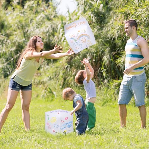 4 Pieces Jumbo Inflatable Dice 12.6 Inch Giant Large Inflatable Dice DIY Painting Crafts for Indoor Outdoor Lawn Game Pool Casino Themed Game Bunco Night Birthday Party Board Game (Blank White) - color: Diy Pattern