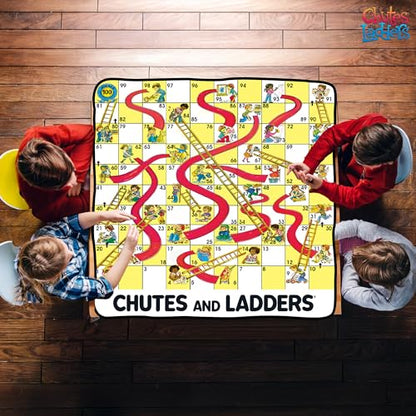 Chutes & Ladders Blanket | Chutes & Ladders Game Board | Giant Chutes and Ladders Throw Blanket Board Game | 60" X 60" | Officially Licensed