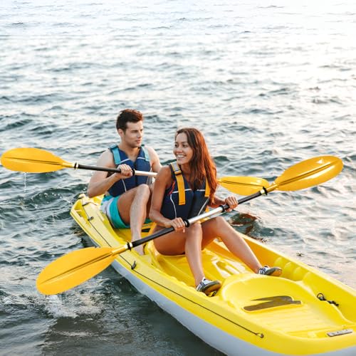 Karltion Kayak Paddle - Adjustable 2 Pieces Aluminum Alloy Shaft with Glass Fiber Blade for Surfing,Oar Fishing Easy Packable Travel - color: Yellow, size: 86"-1 paddle