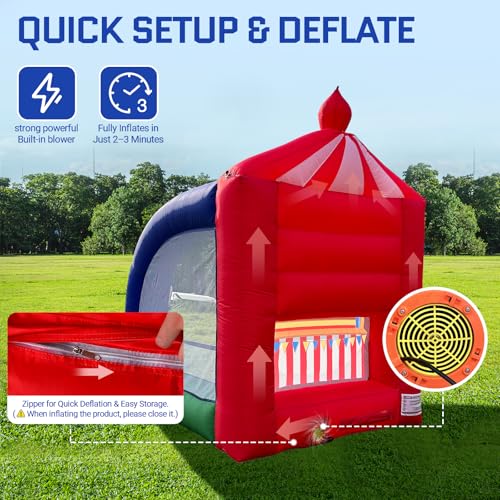 OZIS 6.5x6.5x9Ft Inflatable Ring Toss Game with Built-in Blower Portable Fun Tossing Ring Targets, Interactive Inflatable Carnival Games for Commercial Events, Parties, Family Activities - style: Ring Toss