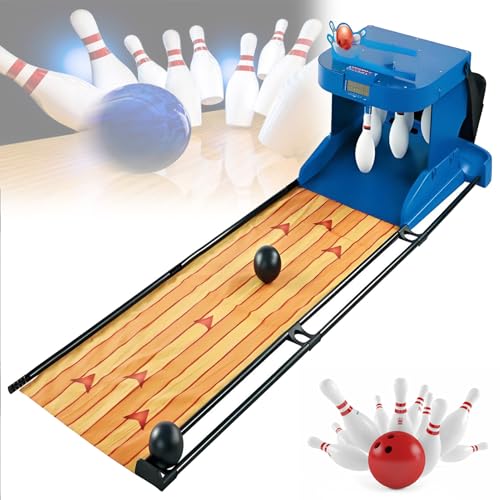 Electronic Bowling Alley Game with LED Electronic Scoreboard, Indoor Bowling Ball Sports Game Console with Automatic Reset, Simulation Sound Effect, for Home Party Family Bonding Activities. 2M - size: 2M