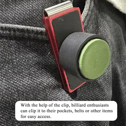 LAKE OF FIRE Chalk Holder Pool Billiards, Pool Cue Chalk Holder with Magnetic Belt Clip Snooker Billiard Accessories - color: Red, style: Round