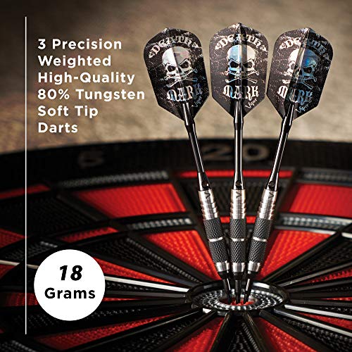 Viper Desperado 80% Tungsten Soft Tip Darts with Storage/Travel Case: Death Mark, 18 Grams - style: Coarse Knurling