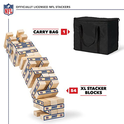 Wild Sports NFL Giant Stacking Wooden Blocks – Tumbling Tower Classic Family Game Stacks – Great Gift for Any Football Fan! - color: New York Giants