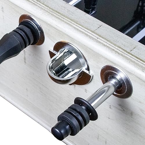 Hathaway Montecito 55 inch Foosball Table Adult Size for Family Game Rooms - With Smooth Playfield, Dual Abacus Scoring, ABS Weighted Players, Sturdy Leg Levelers & 2 Foosballs – Driftwood