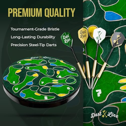 Ultimate Dart Board & Golf Game for Home - Perfect Family & Kids Activities, Game Room Decor, Gifts for Boys, Golf Darts Compressed Sisal Board