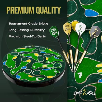 Ultimate Dart Board & Golf Game for Home - Perfect Family & Kids Activities, Game Room Decor, Gifts for Boys, Golf Darts Compressed Sisal Board